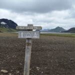 Signboard at Iceland Mountains