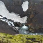 Ice River At Iceland Mountains