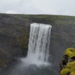 Water Falls At Iceland Mountains